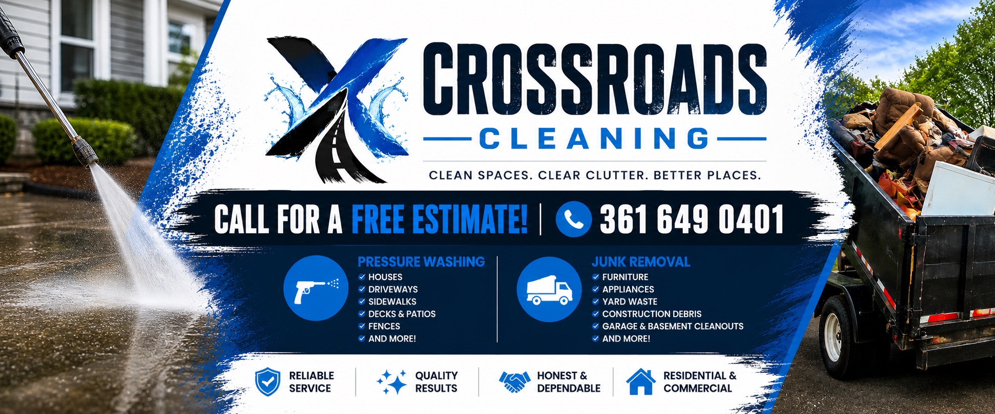 Crossroads Cleaning pressure washing and junk removal services